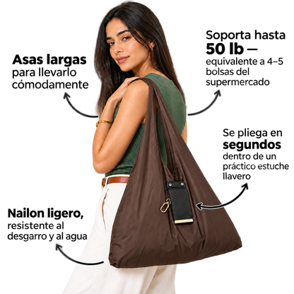 2 en 1 Bolsa Plegable y Llavero